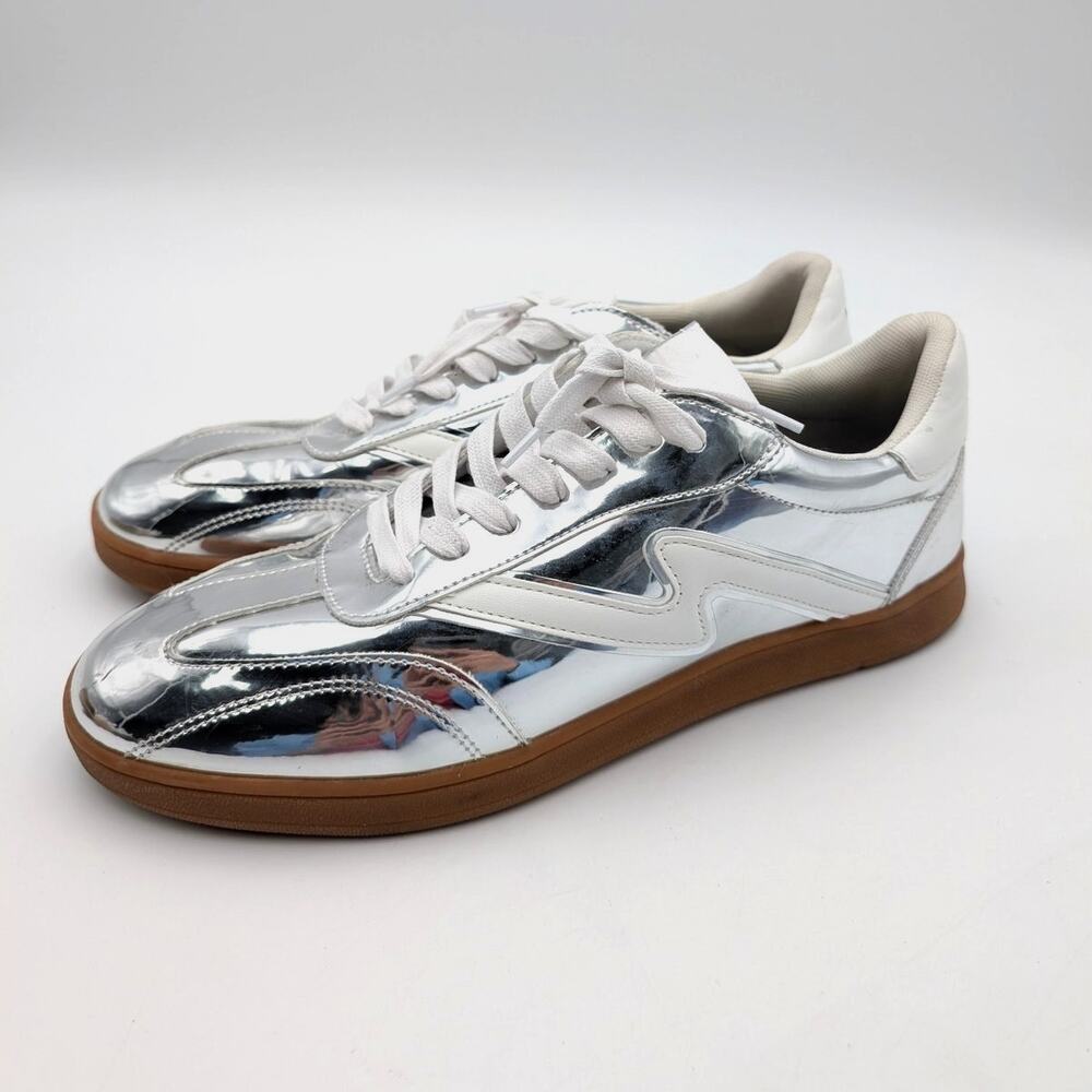 Madden Sentlo Lace-Up Sneaker Shoes Men's Metallic Silver Size US11.5 EU44.5